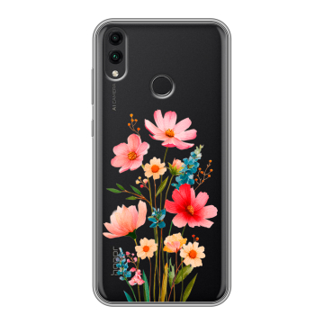 Силиконовый чехол на Huawei Honor 8C с принтом Цветы