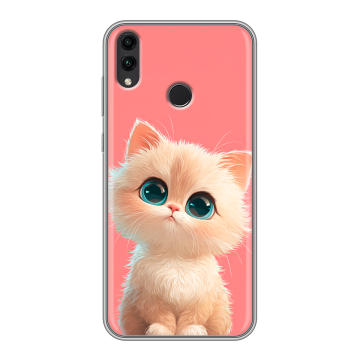 Силиконовый чехол на Huawei Honor 8C с принтом Розовый котенок
