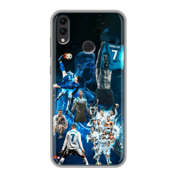 Силиконовый чехол на Huawei Honor 8C с принтом Реал Роналдо Силиконовый чехол на Huawei Honor 8C с принтом Реал Роналдо