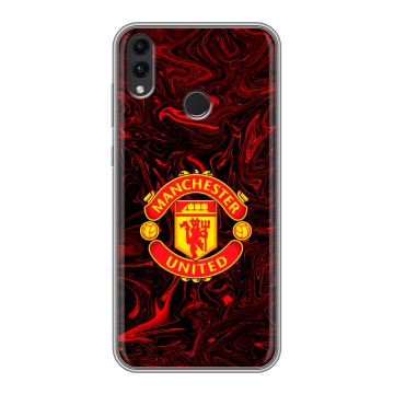 Силиконовый чехол на Huawei Honor 8C с принтом Manchester United Силиконовый чехол на Huawei Honor 8C с принтом Manchester United