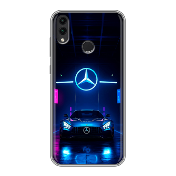 Силиконовый чехол на Huawei Honor 8C с принтом Mercedes Мерседес Силиконовый чехол на Huawei Honor 8C с принтом Mercedes Мерседес