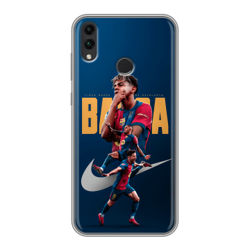 Силиконовый чехол на Huawei Honor 8C с принтом Барселона Barca Yamal Силиконовый чехол на Huawei Honor 8C с принтом Барселона Barca Yamal