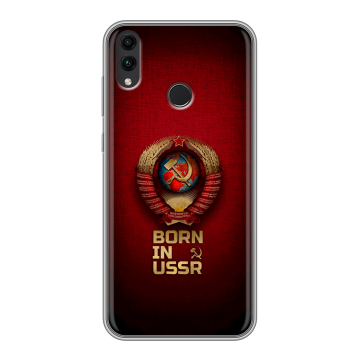 Силиконовый чехол на Huawei Honor 8C с принтом Флаг Герб СССР Силиконовый чехол на Huawei Honor 8C с принтом Флаг Герб СССР