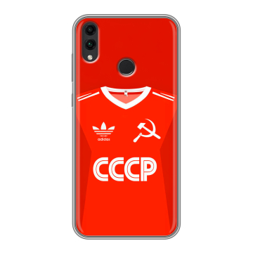 Силиконовый чехол на Huawei Honor 8C с принтом Флаг Герб СССР