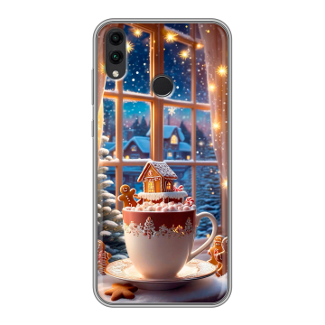 Силиконовый чехол на Huawei Honor 8C с принтом Новый год