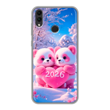Силиконовый чехол на Huawei Honor 8C с принтом Новый год
