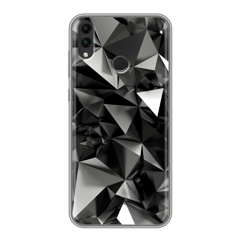 Пластиковый чехол на Huawei Honor 8C с принтом Черные кристаллы Пластиковый чехол на Huawei Honor 8C с принтом Черные кристаллы