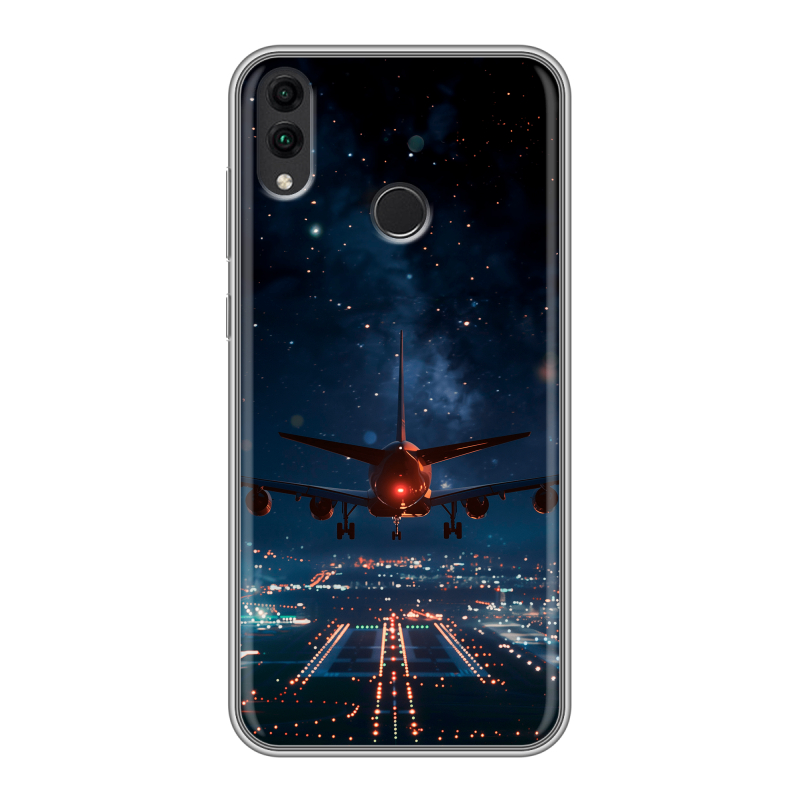 Силиконовый чехол на Huawei Honor 8C с принтом самолет Силиконовый чехол на Huawei Honor 8C с принтом самолет