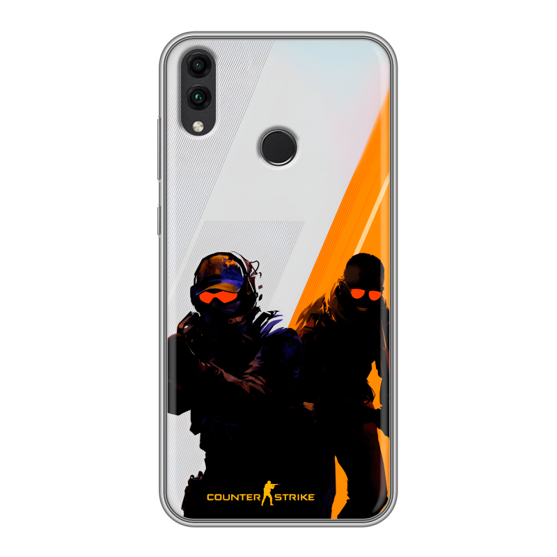 Силиконовый противоударный чехол на Huawei Honor 8C с принтом Контер страйк Counter strike Силиконовый противоударный чехол на Huawei Honor 8C с принтом Контер страйк Counter strike
