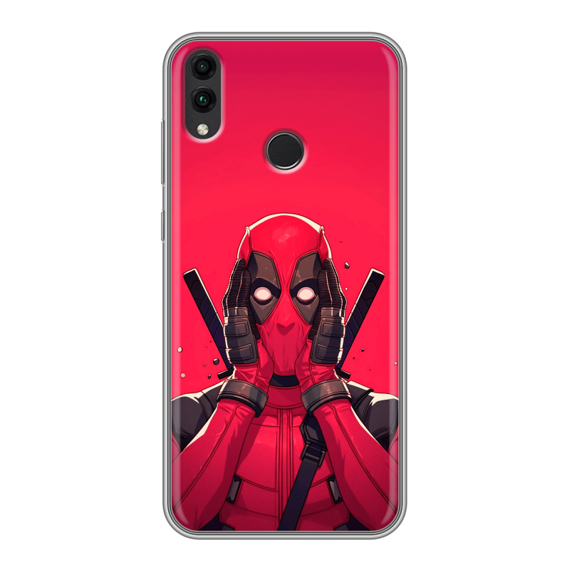 Силиконовый противоударный чехол на Huawei Honor 8C с принтом Дедпул Deadpool Силиконовый противоударный чехол на Huawei Honor 8C с принтом Дедпул Deadpool
