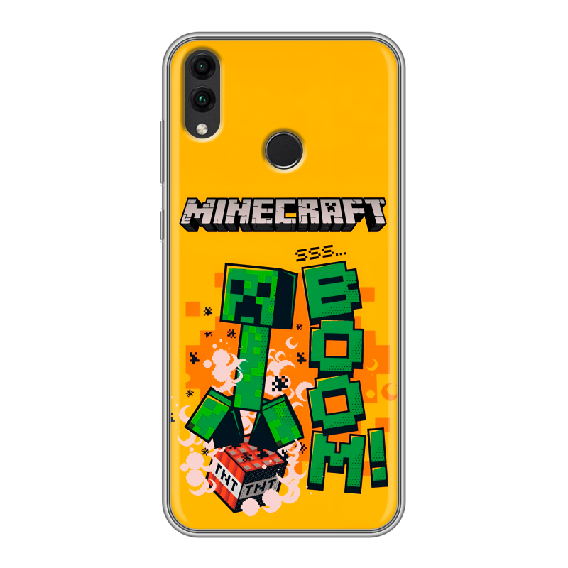 Силиконовый противоударный чехол на Huawei Honor 8C с принтом Майнкрафт Minecraft Силиконовый противоударный чехол на Huawei Honor 8C с принтом Майнкрафт Minecraft