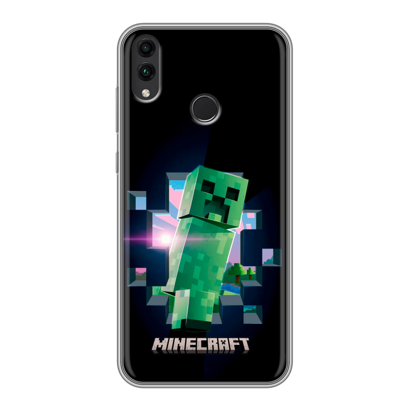 Силиконовый противоударный чехол на Huawei Honor 8C с принтом Майнкрафт Minecraft Силиконовый противоударный чехол на Huawei Honor 8C с принтом Майнкрафт Minecraft