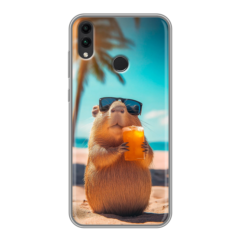 Силиконовый чехол на Huawei Honor 8C с принтом Капибара Силиконовый чехол на Huawei Honor 8C с принтом Капибара