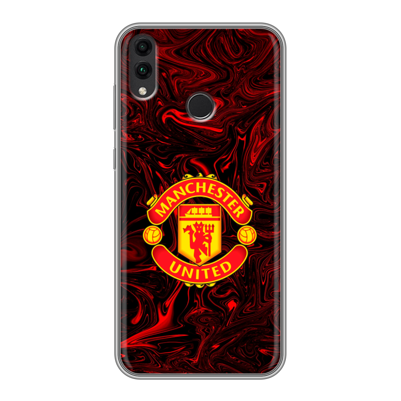 Силиконовый чехол на Huawei Honor 8C с принтом Manchester United Силиконовый чехол на Huawei Honor 8C с принтом Manchester United