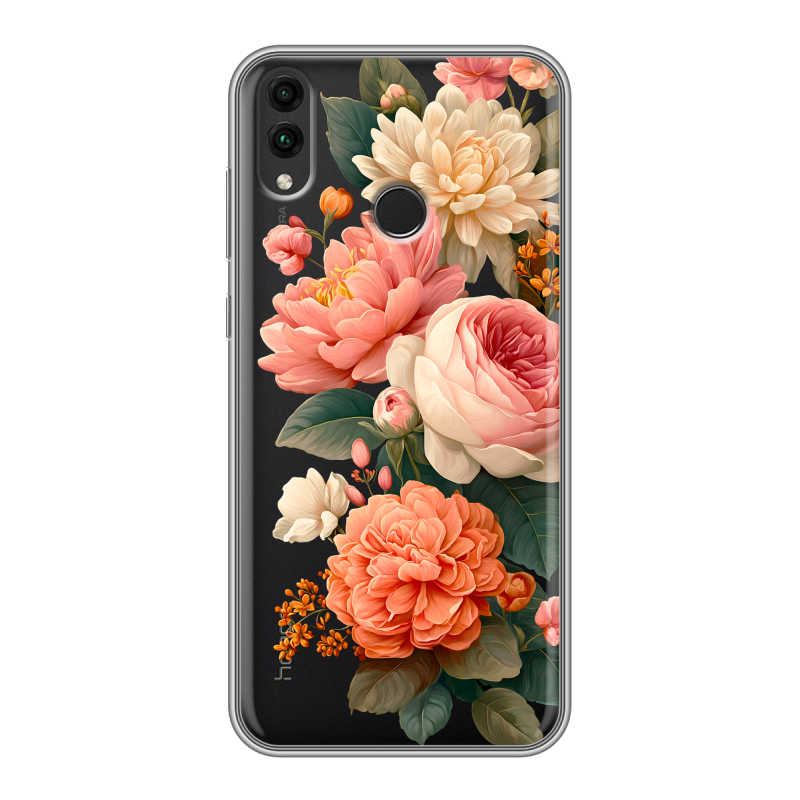 Пластиковый чехол на Huawei Honor 8C с принтом цветы Пластиковый чехол на Huawei Honor 8C с принтом цветы