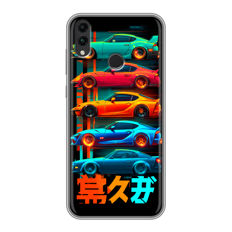 Силиконовый чехол на Huawei Honor 8C с принтом машины тачки Силиконовый чехол на Huawei Honor 8C с принтом машины тачки