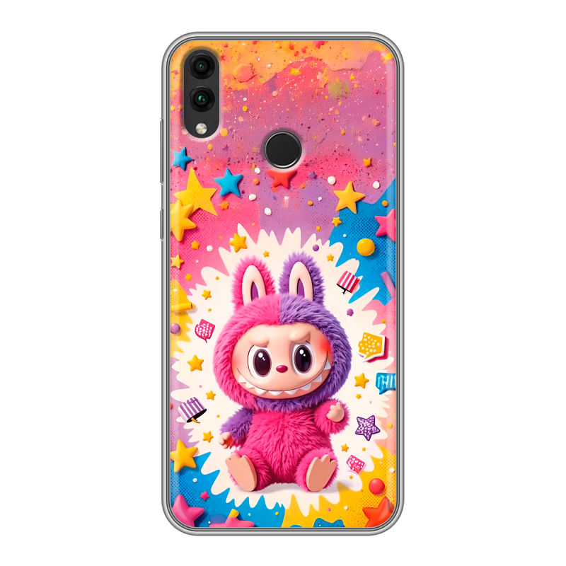 Пластиковый чехол на Huawei Honor 8C с принтом Labubu Лабубу Пластиковый чехол на Huawei Honor 8C с принтом Labubu Лабубу