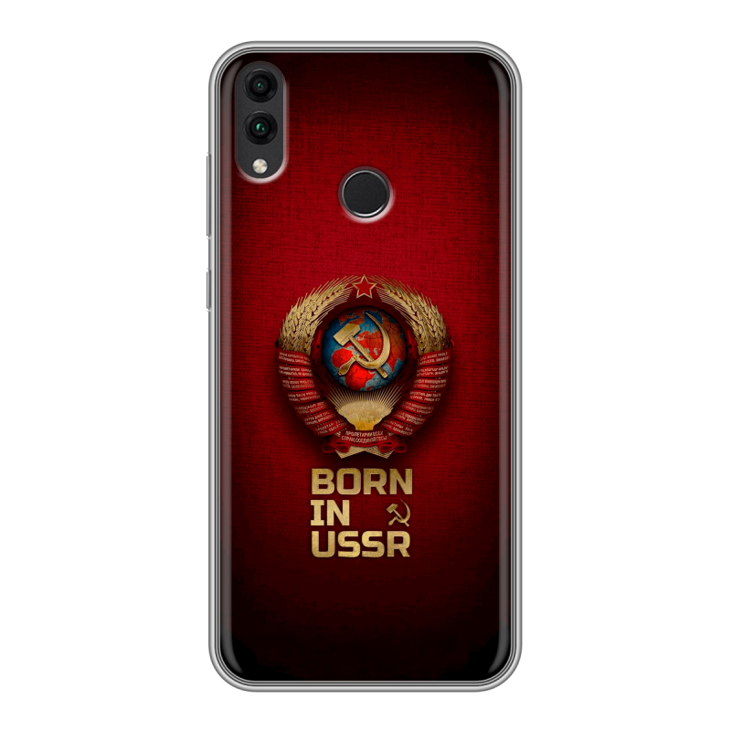 Силиконовый чехол на Huawei Honor 8C с принтом Флаг Герб СССР Силиконовый чехол на Huawei Honor 8C с принтом Флаг Герб СССР