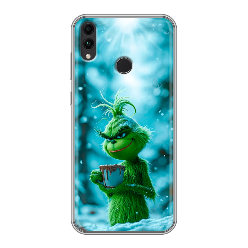 Пластиковый чехол на Huawei Honor 8C с принтом Новый год гринч Пластиковый чехол на Huawei Honor 8C с принтом Новый год гринч