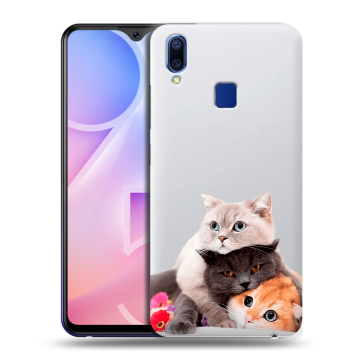 Пластиковый чехол на Vivo Y95 с принтом Кошки Пластиковый чехол на Vivo Y95 с принтом Кошки