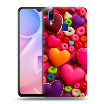 Пластиковый чехол на Vivo Y95 с принтом Сердечки Пластиковый чехол на Vivo Y95 с принтом Сердечки