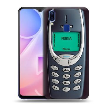 Пластиковый чехол на Vivo Y95 с принтом Старый телефон