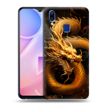 Пластиковый чехол на Vivo Y95 с принтом Золотой дракон