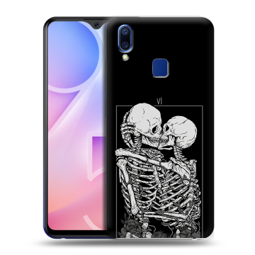 Пластиковый чехол на Vivo Y95 с принтом Поцелуй скелетов Пластиковый чехол на Vivo Y95 с принтом Поцелуй скелетов