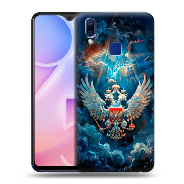 Пластиковый чехол на Vivo Y95 с принтом Герб флаг России Пластиковый чехол на Vivo Y95 с принтом Герб флаг России