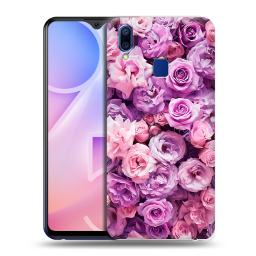 Пластиковый чехол на Vivo Y95 с принтом лавандовые розы Пластиковый чехол на Vivo Y95 с принтом лавандовые розы