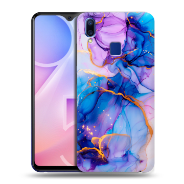 Пластиковый чехол на Vivo Y95 с принтом синий мрамор Пластиковый чехол на Vivo Y95 с принтом синий мрамор