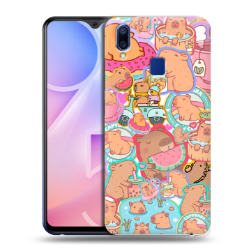 Пластиковый чехол на Vivo Y95 с принтом капибары Пластиковый чехол на Vivo Y95 с принтом капибары