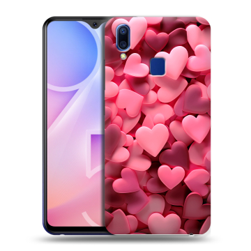 Пластиковый чехол на Vivo Y95 с принтом розовые сердечки Пластиковый чехол на Vivo Y95 с принтом розовые сердечки