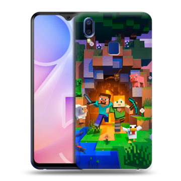 Пластиковый чехол на Vivo Y95 с принтом Майнкрафт Minecraft