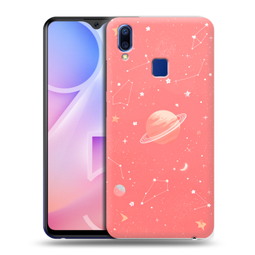 Пластиковый чехол на Vivo Y95 с принтом Розовый космос Пластиковый чехол на Vivo Y95 с принтом Розовый космос