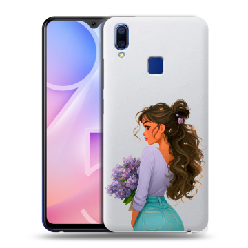 Пластиковый чехол на Vivo Y95 с принтом девушка цветы Пластиковый чехол на Vivo Y95 с принтом девушка цветы
