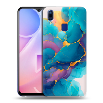 Пластиковый чехол на Vivo Y95 с принтом Мрамор блестки Пластиковый чехол на Vivo Y95 с принтом Мрамор блестки