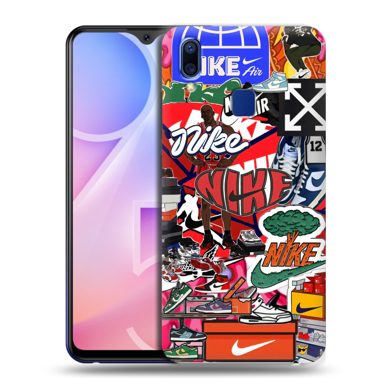 Пластиковый чехол на Vivo Y95 с принтом Найк Nike яркий Пластиковый чехол на Vivo Y95 с принтом Найк Nike яркий