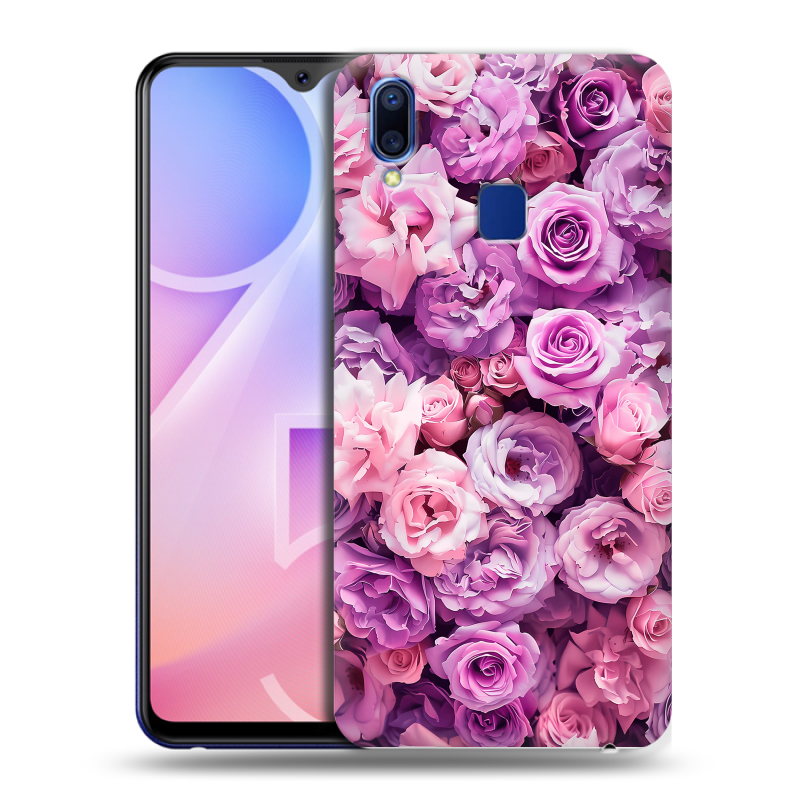 Пластиковый чехол на Vivo Y95 с принтом лавандовые розы Пластиковый чехол на Vivo Y95 с принтом лавандовые розы