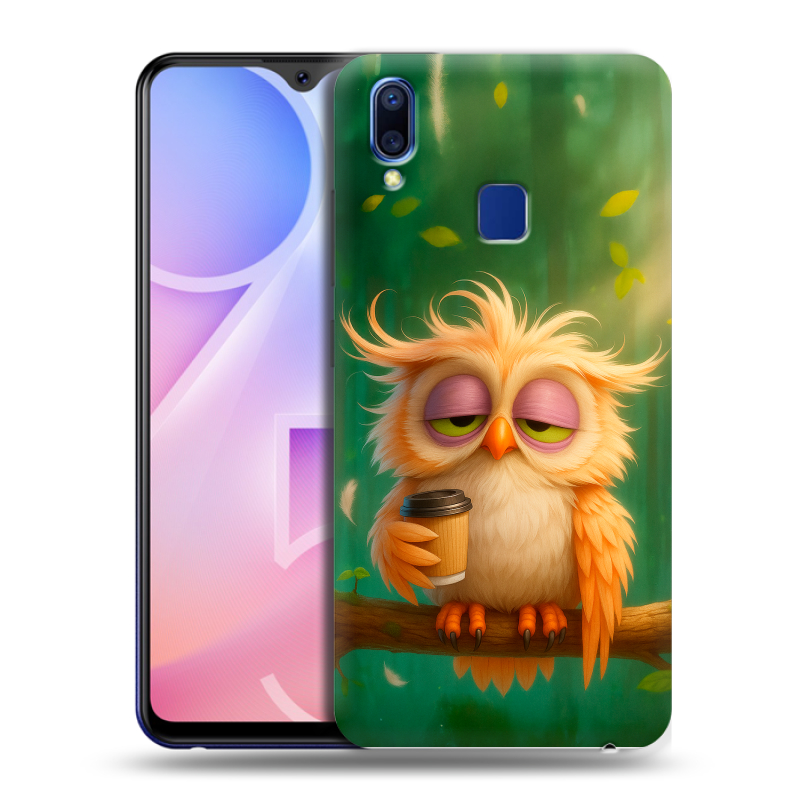 Пластиковый чехол на Vivo Y95 с принтом сова Пластиковый чехол на Vivo Y95 с принтом сова