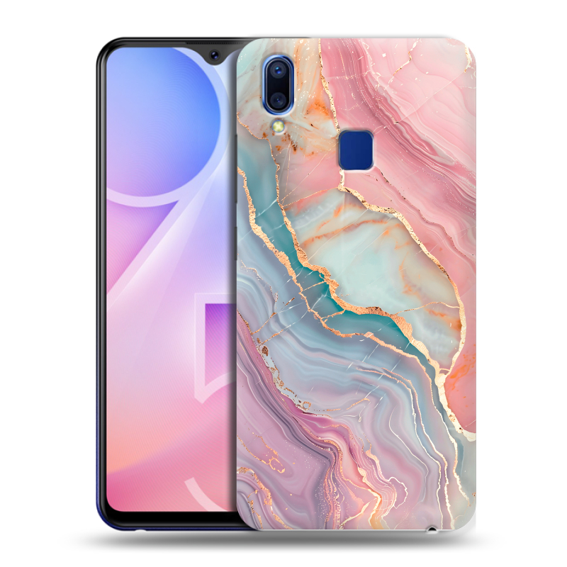 Пластиковый чехол на Vivo Y95 с принтом розовый мрамор Пластиковый чехол на Vivo Y95 с принтом розовый мрамор