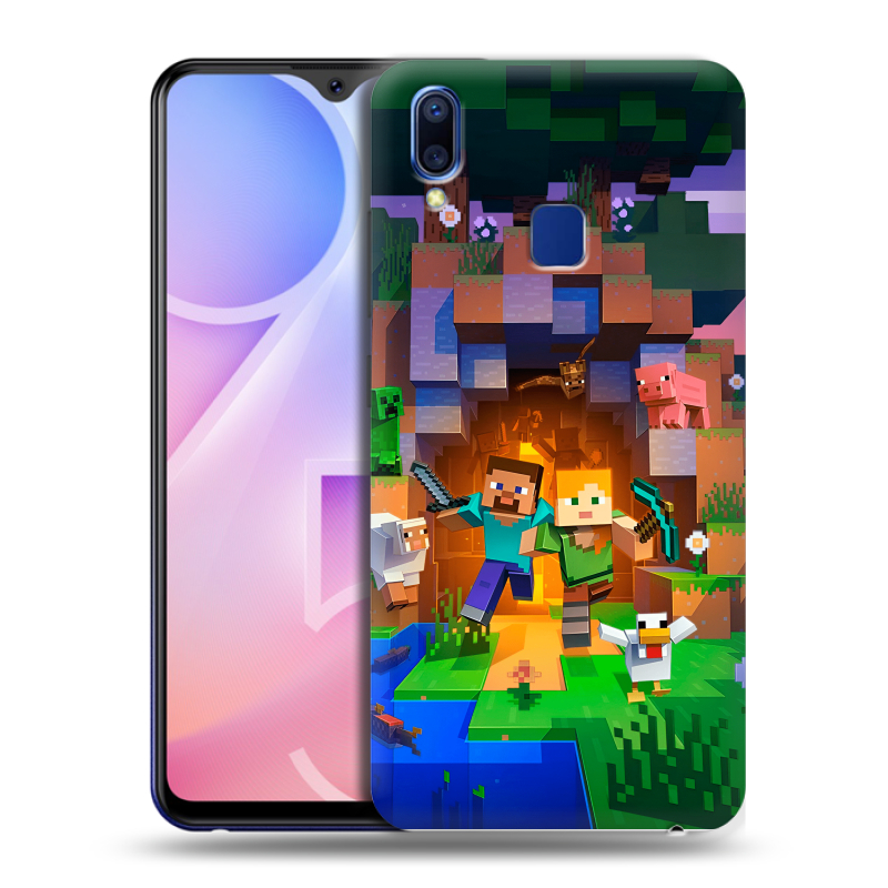 Пластиковый чехол на Vivo Y95 с принтом Майнкрафт Minecraft Пластиковый чехол на Vivo Y95 с принтом Майнкрафт Minecraft