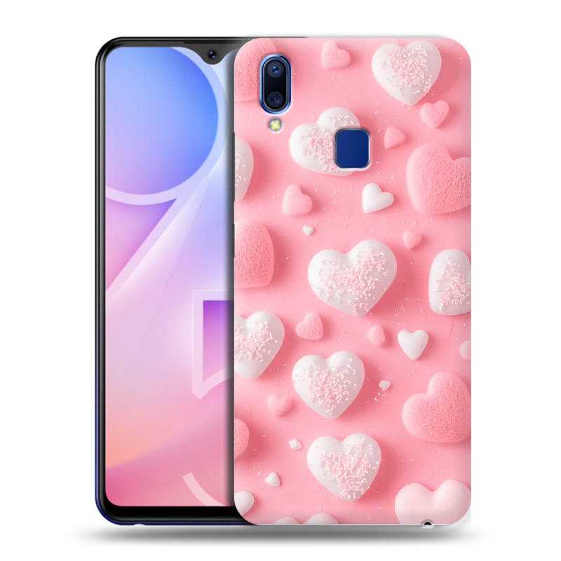 Пластиковый чехол на Vivo Y95 с принтом Сердечки Пластиковый чехол на Vivo Y95 с принтом Сердечки