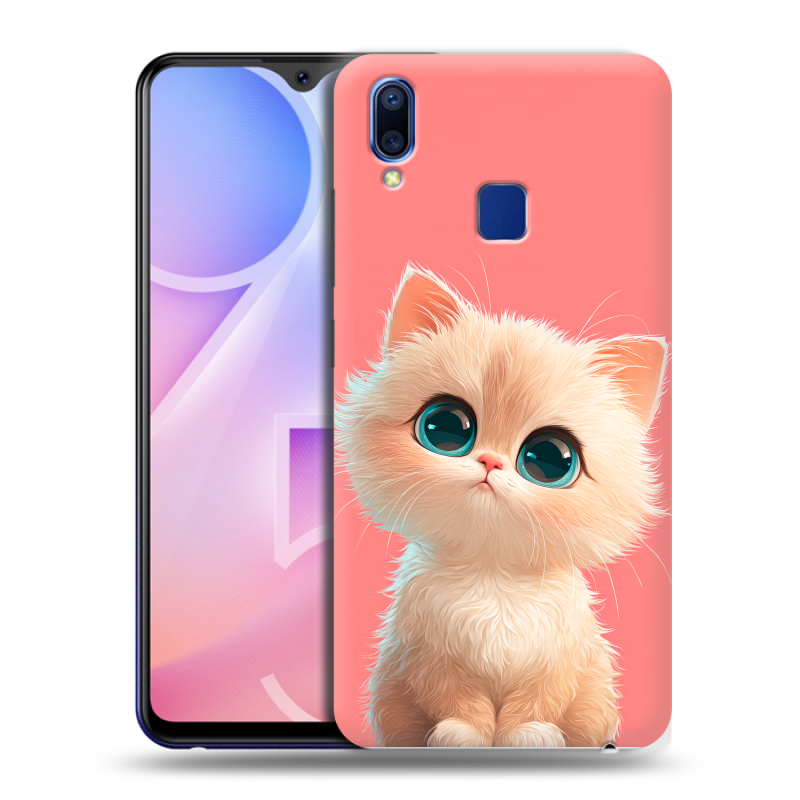 Пластиковый чехол на Vivo Y95 с принтом Розовый котенок Пластиковый чехол на Vivo Y95 с принтом Розовый котенок