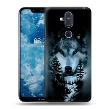 Пластиковый чехол на Nokia 8.1 с принтом Лесной волк Пластиковый чехол на Nokia 8.1 с принтом Лесной волк
