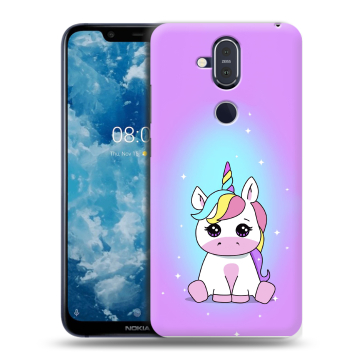 Пластиковый чехол на Nokia 8.1 с принтом Единорог Пластиковый чехол на Nokia 8.1 с принтом Единорог