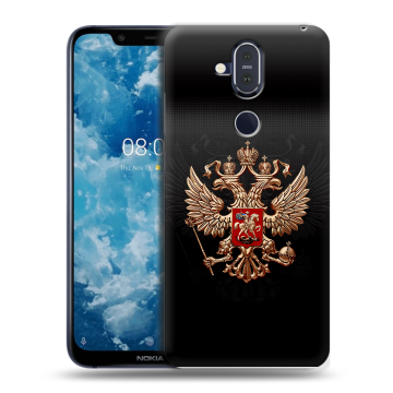 Пластиковый чехол на Nokia 8.1 с принтом Герб России Пластиковый чехол на Nokia 8.1 с принтом Герб России