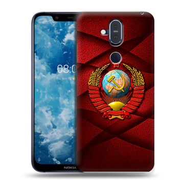 Пластиковый чехол на Nokia 8.1 с принтом Герб СССР Пластиковый чехол на Nokia 8.1 с принтом Герб СССР