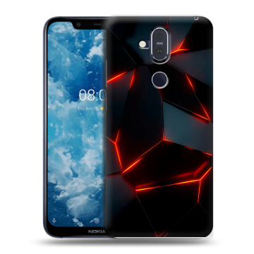 Пластиковый чехол на Nokia 8.1 с принтом Яркие абстракции Пластиковый чехол на Nokia 8.1 с принтом Яркие абстракции