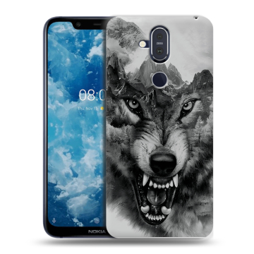 Пластиковый чехол на Nokia 8.1 с принтом Волк Пластиковый чехол на Nokia 8.1 с принтом Волк